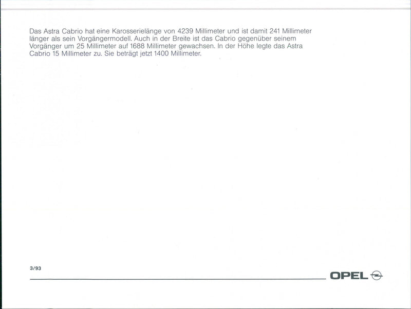 1993 Opel Astra Cabrio - Vintage Photograph