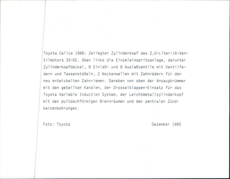 Toyota Celica 1986 - Vintage Photograph