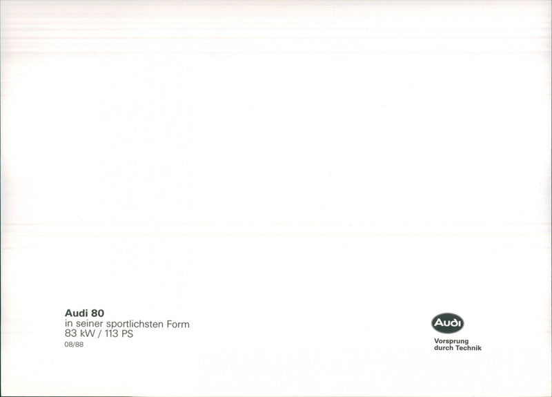 Audi 80, 1988 - Vintage Photograph