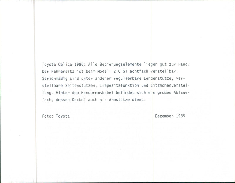 Toyota Celica 1986 - Vintage Photograph