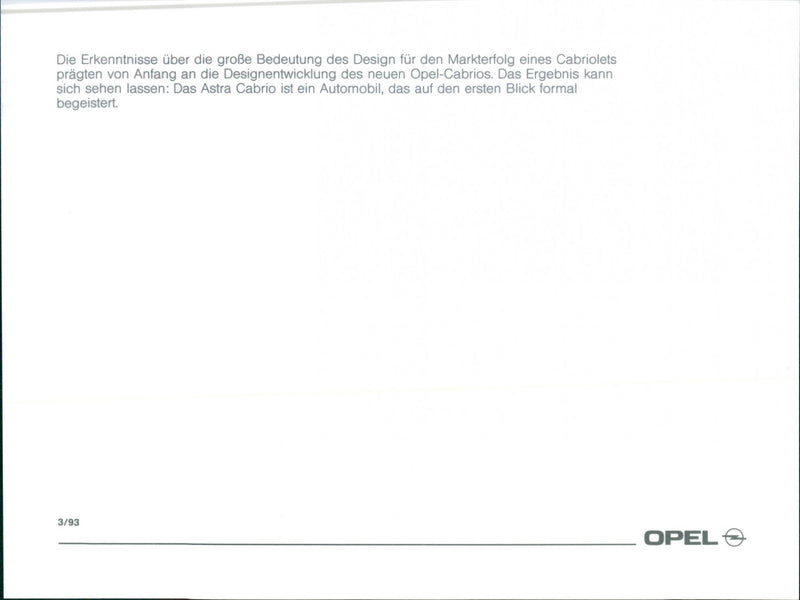 1993 Opel Astra Cabrio - Vintage Photograph