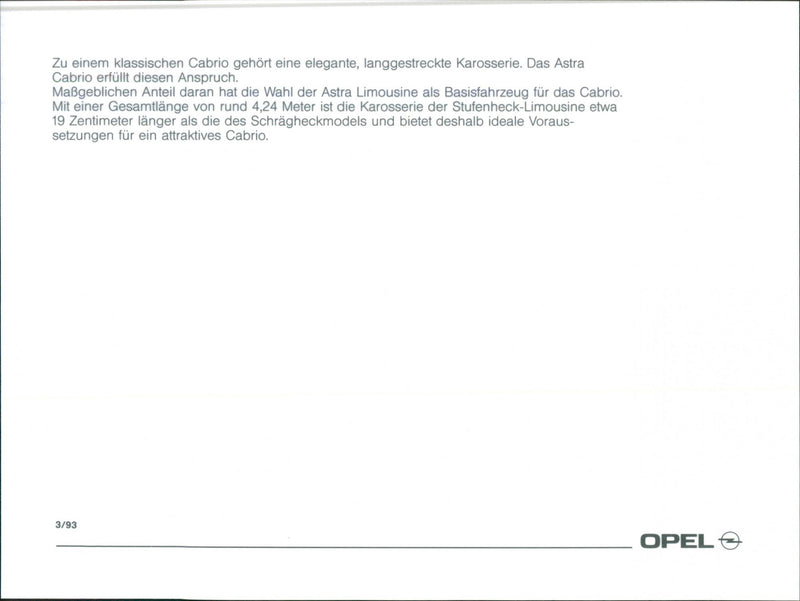 1993 Opel Astra Cabrio - Vintage Photograph