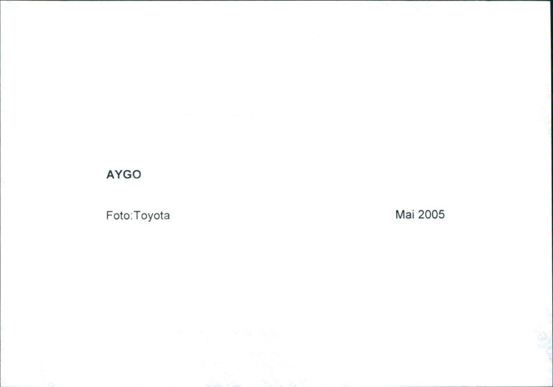 2005 Toyota Aygo - Vintage Photograph