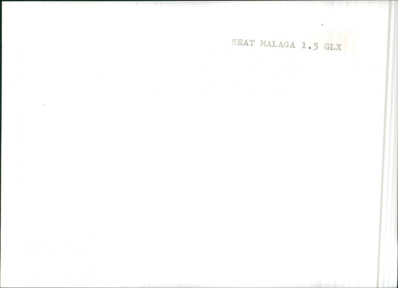 Seat Malaga 1,5 GLX. - Vintage Photograph