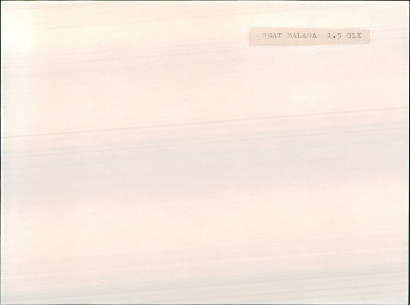 Seat Malaga 1,5 GLX. - Vintage Photograph