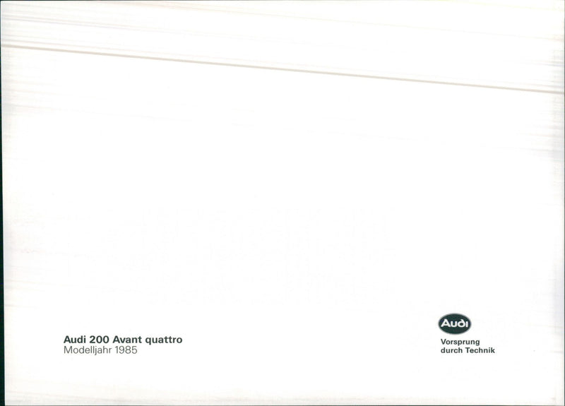 1985 Audi 200 Avant quattro - Vintage Photograph