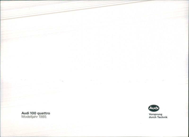 1985 Audi 100 quattro - Vintage Photograph