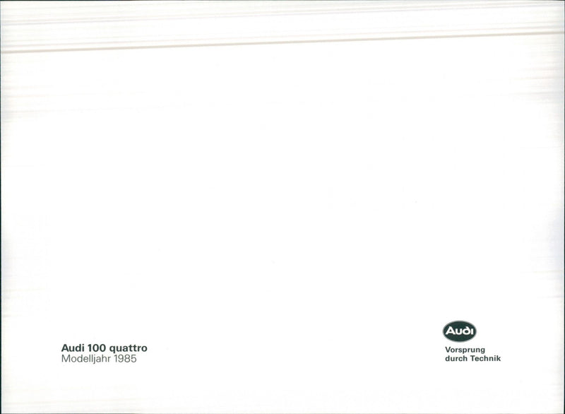 1985 Audi 100 quattro - Vintage Photograph