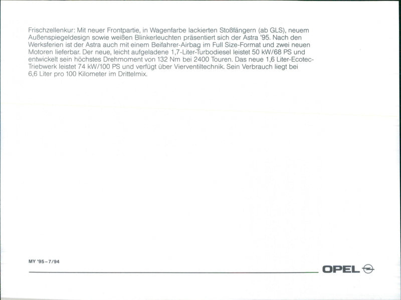 Opel Astra '95 - Vintage Photograph