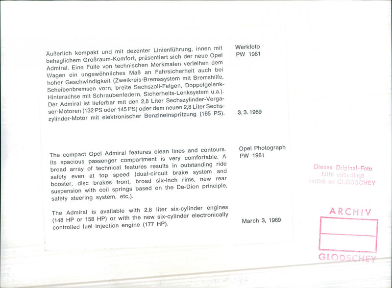 Opel PW 1981 - Vintage Photograph