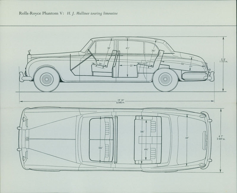 Rolls-Royce Phantom V: James Young 7 passenger limousine - Vintage Photograph