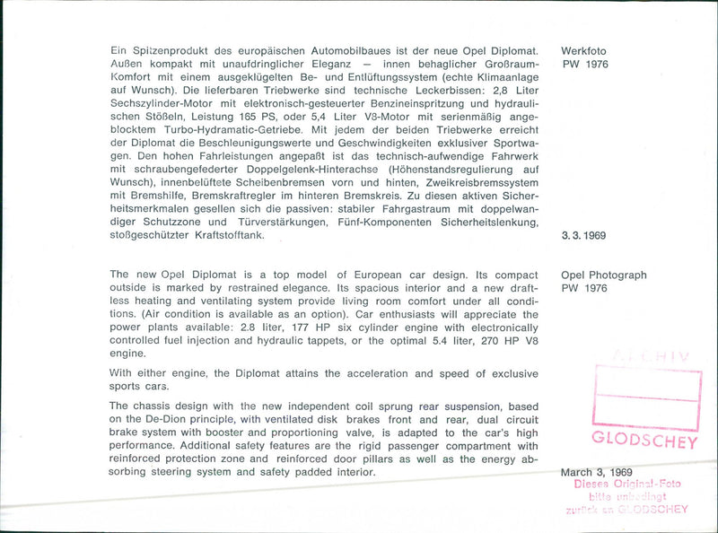 Opel Diplomat - Vintage Photograph