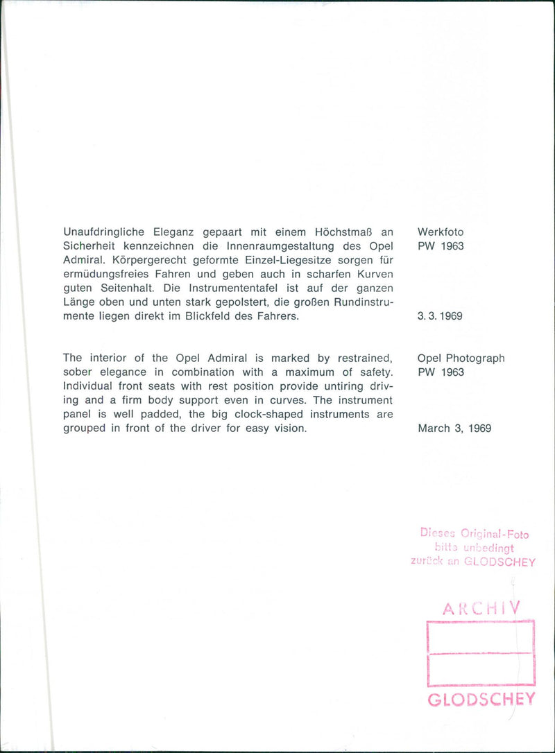 Opel Admiral - Vintage Photograph