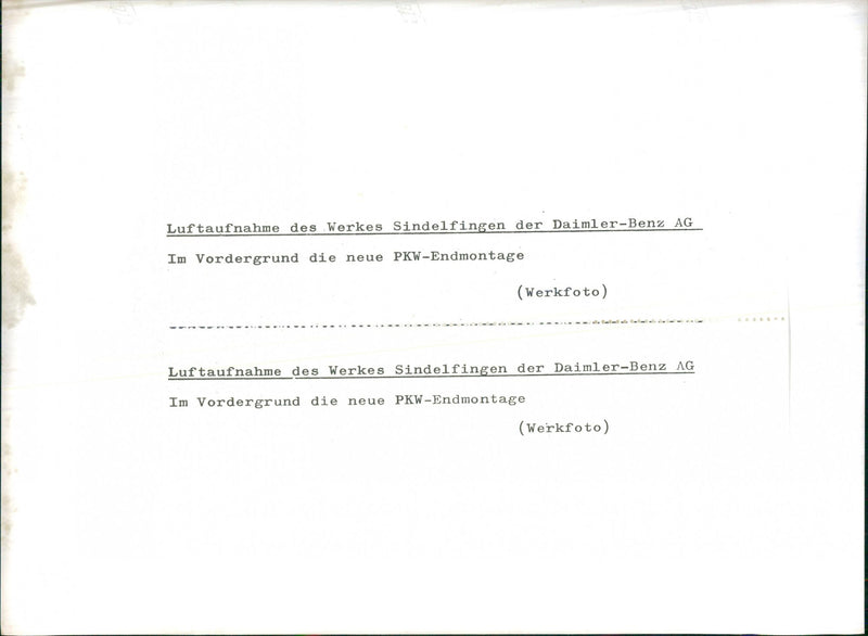 Aerial view of the Sindelfingen plant of Daimler-Benz AG - Vintage Photograph