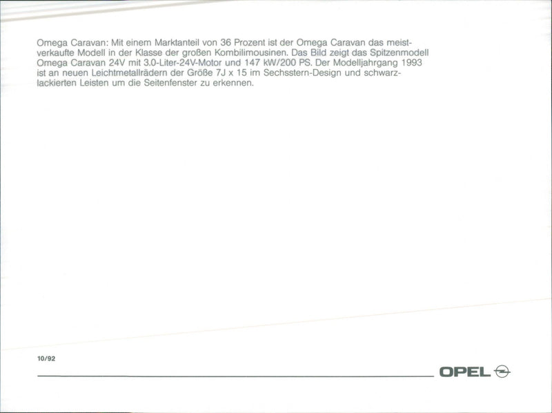 1993 Opel Omega Caravan - Vintage Photograph