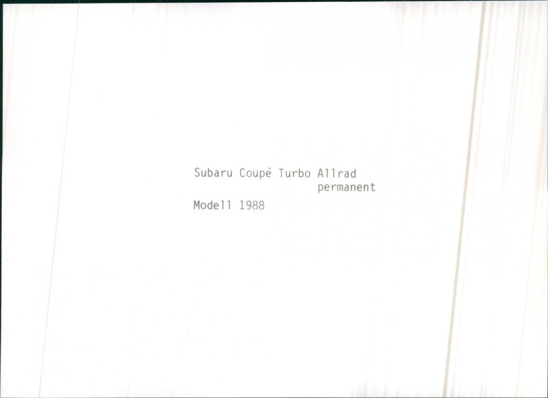 1988 Subaru Coupé - Vintage Photograph