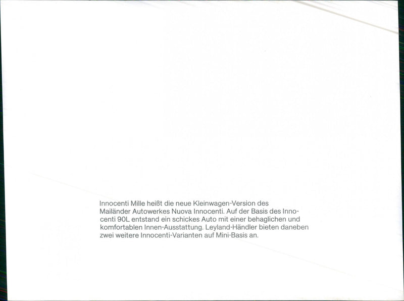 Innocenti Mille - Vintage Photograph