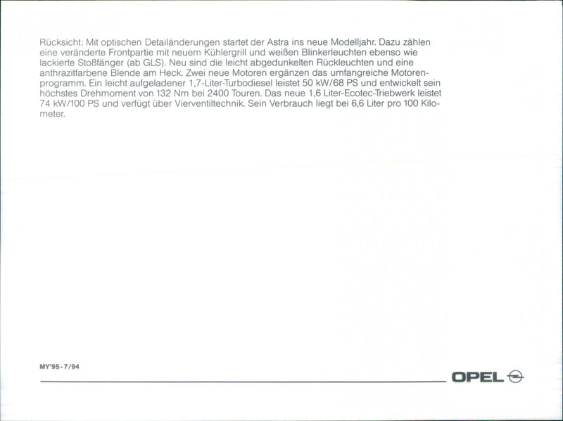 Opel Astra '95 - Vintage Photograph