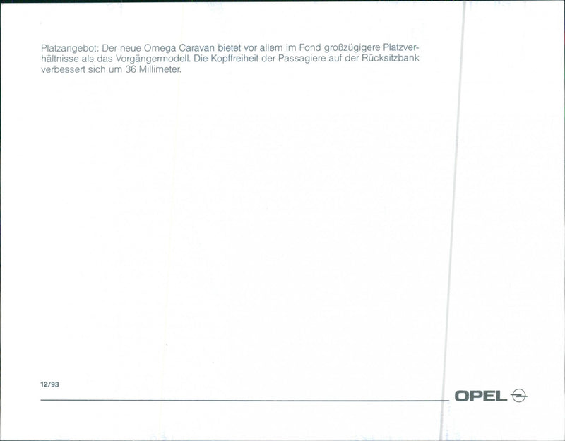 1994 Opel Omega Caravan - Vintage Photograph
