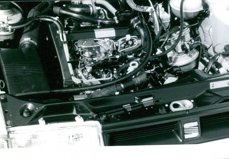 Car Engine of SEAT - Vintage Photograph