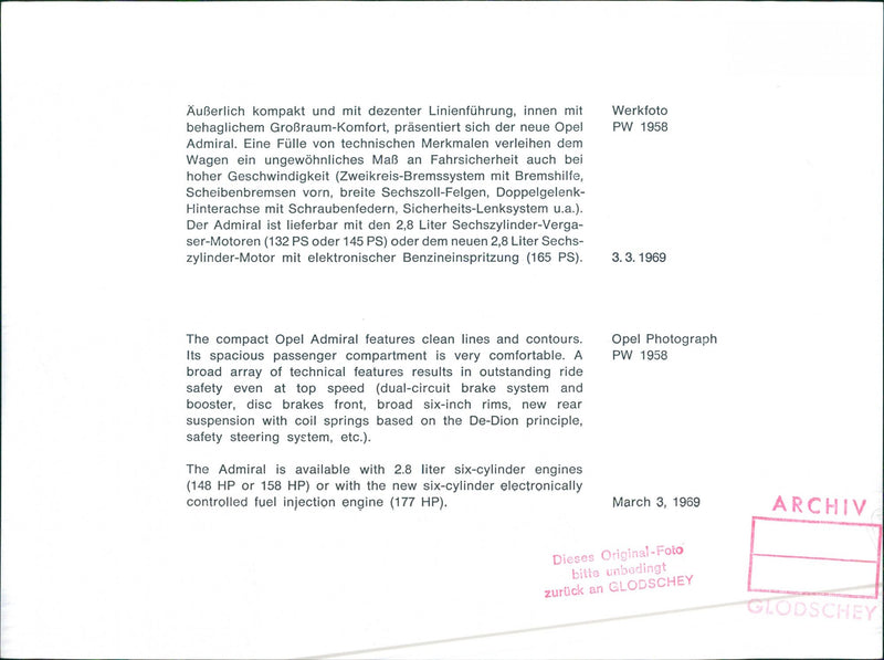 Opel Admiral - Vintage Photograph