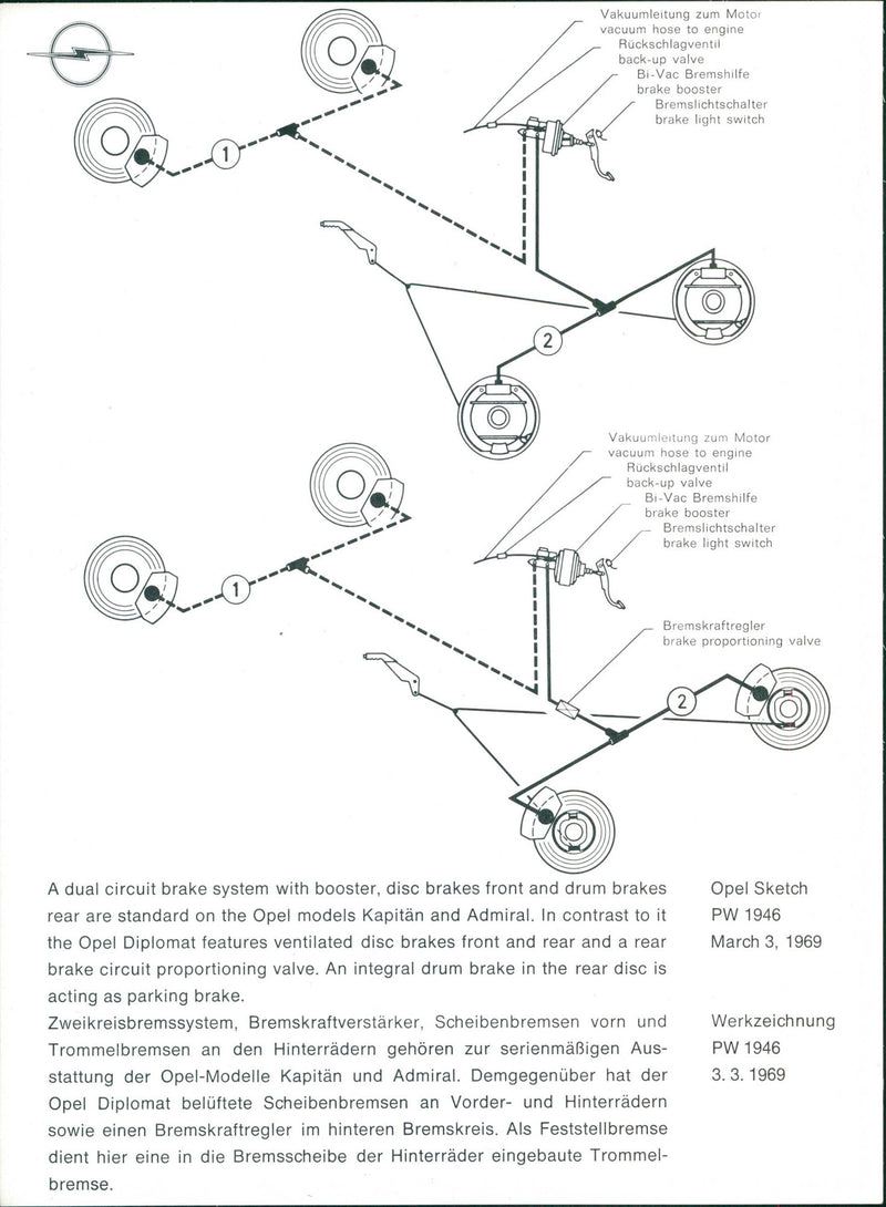 Opel models Kapitän and Admiral - Vintage Photograph