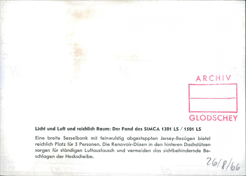 Simca 1301 LS / 1501 LS - Vintage Photograph