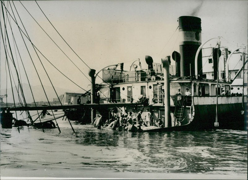 Russian freighter beached - Vintage Photograph