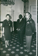 King Mwamboetsa VI, Queen Juliana and Prince Bernhard. - Vintage Photograph