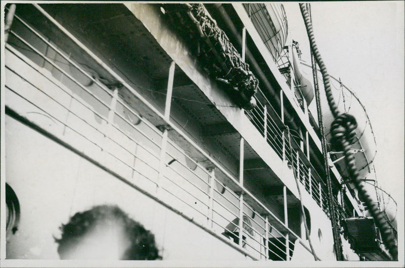 Ship with lifeboats - Vintage Photograph