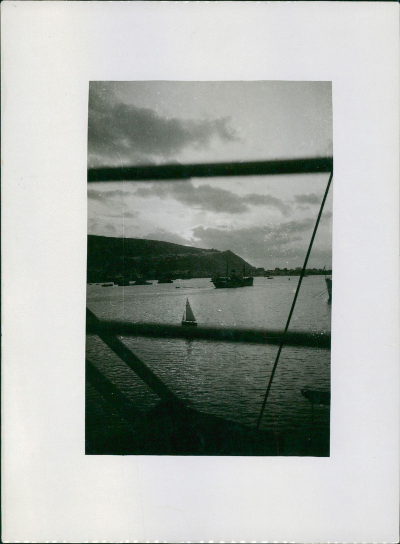 View of boats in Haifa - Vintage Photograph