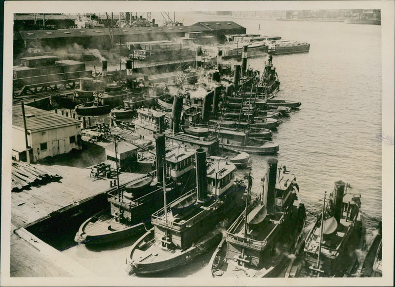 Tug Boats Lie Idle - Vintage Photograph