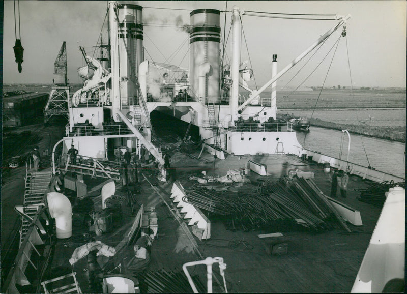 View of the steamboat deck - Vintage Photograph