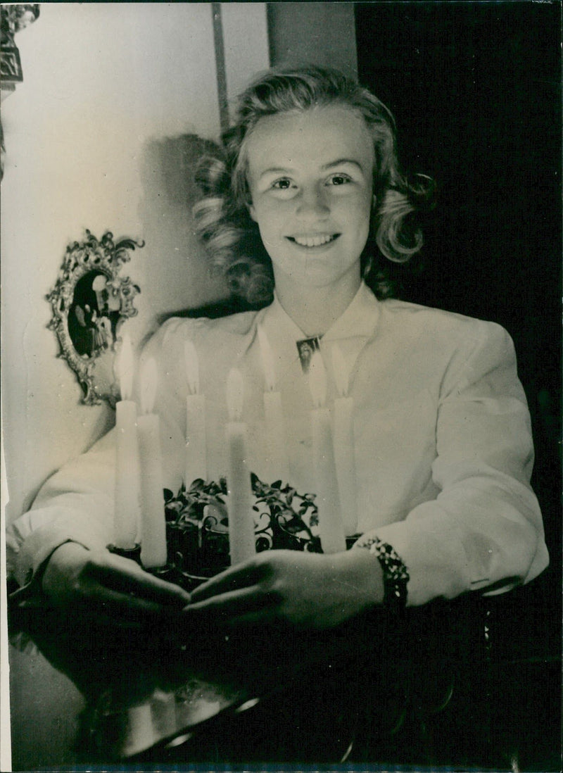 Marianne Hylen, Saint Lucia of Stockholm - 1948 - Vintage Photograph