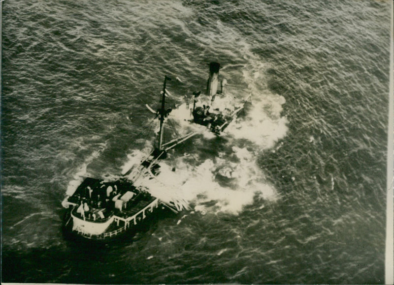 Lumber Washed From Broken Ship - Vintage Photograph