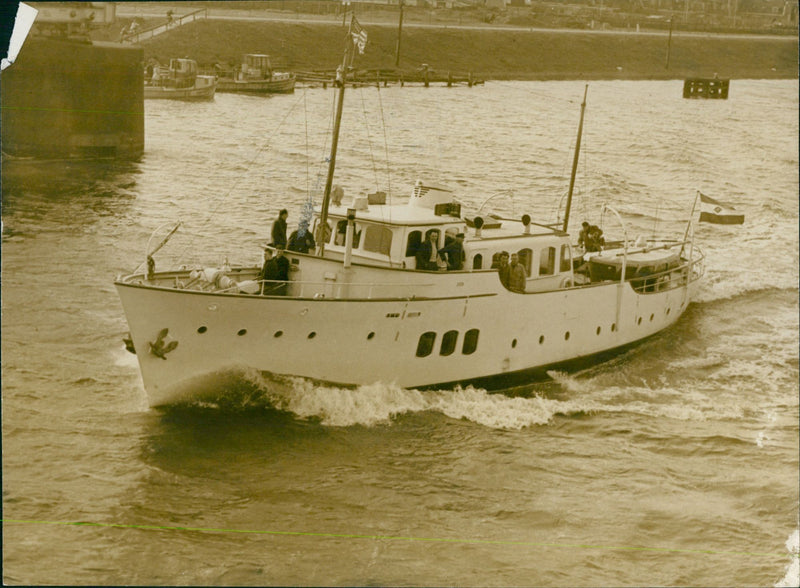 A cruise boat on the river - Vintage Photograph