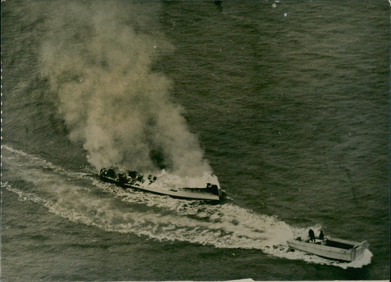 Burning Tennessee Yacht - Vintage Photograph