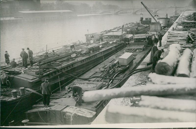 Arrivals of Wine Barge - Vintage Photograph