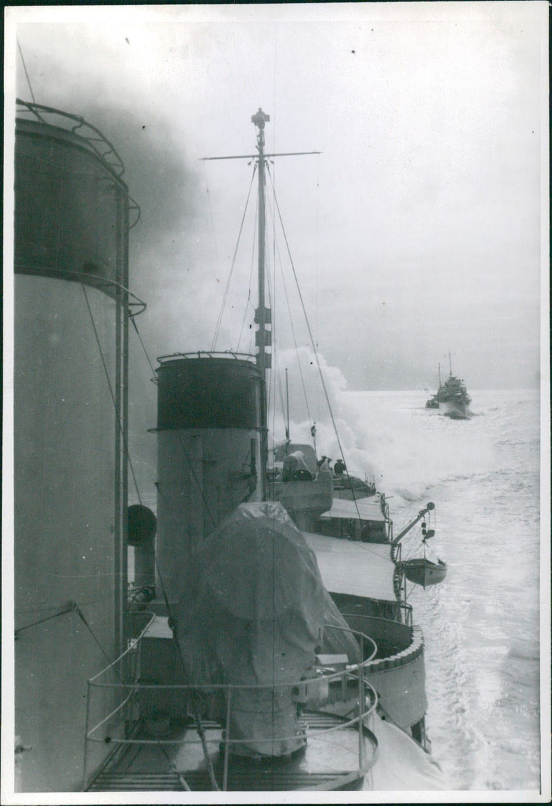 Two destroyers are patrolling the seas - Vintage Photograph