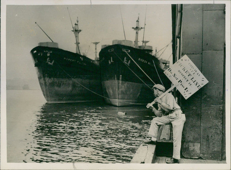 Man on the wharf - Vintage Photograph