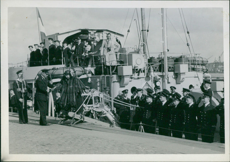 Royal getting off a boat - Vintage Photograph