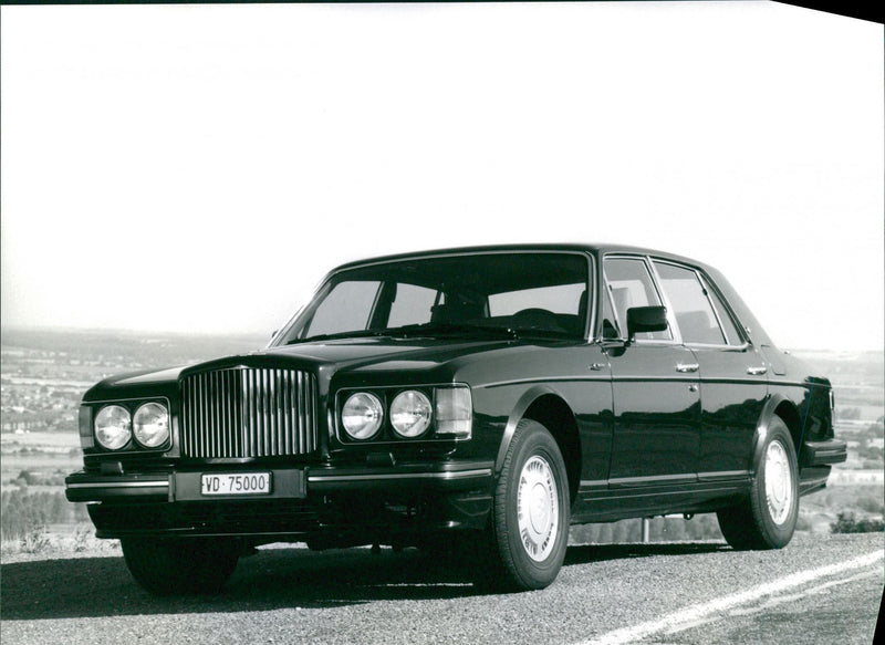1985 Bentley Turbo R, front and side view - Vintage Photograph