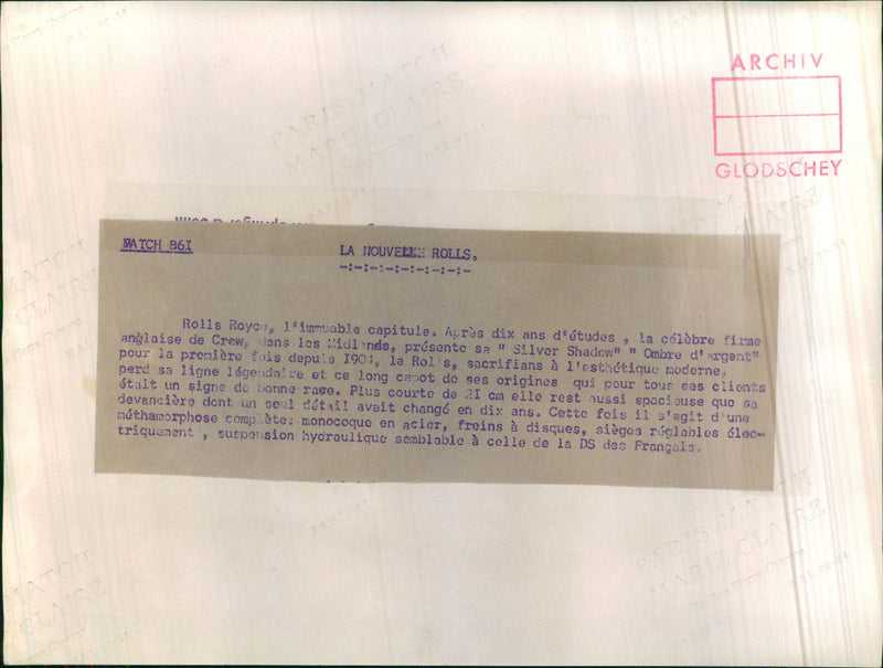 Rolls Royce Silver Shadow - Vintage Photograph