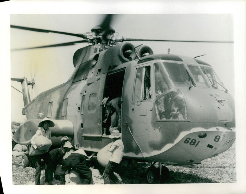 A cargo Helicopter - Vintage Photograph