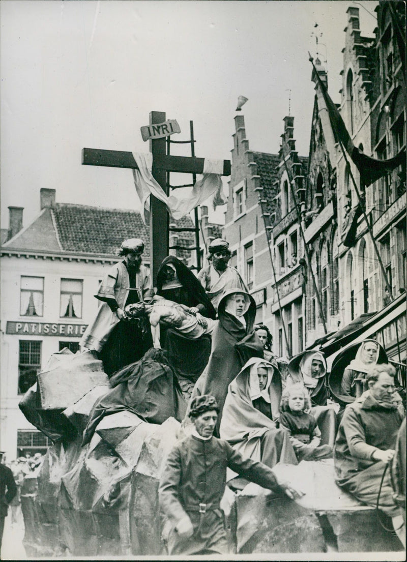 Ceremony of the Holy Blood Procession. - Vintage Photograph