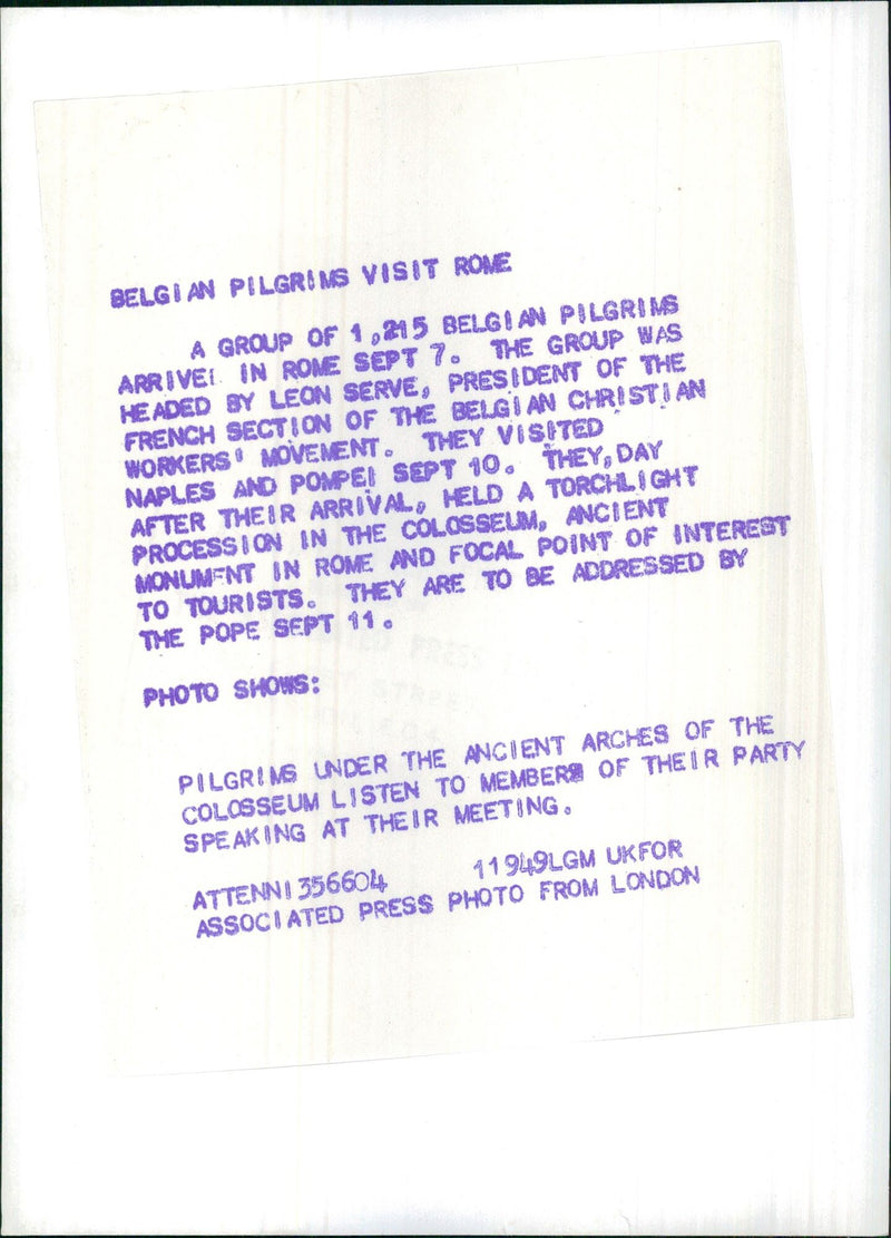 Belgian Pilgrims - Vintage Photograph