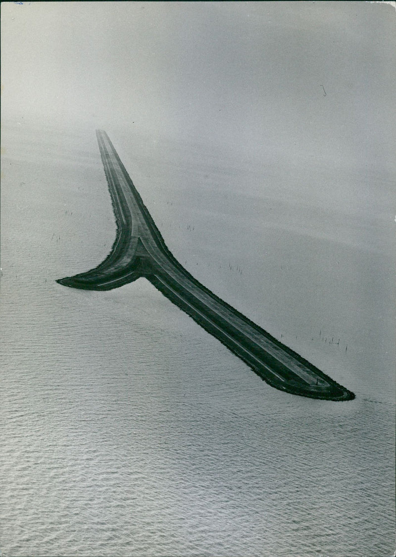Aerial view of a landing-strip - Vintage Photograph