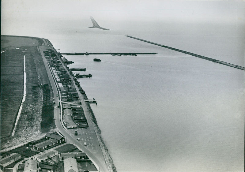 Aerial view of a landing-strip - Vintage Photograph