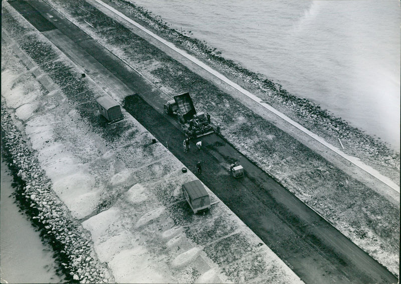 Aerial view of a landing-strip - Vintage Photograph