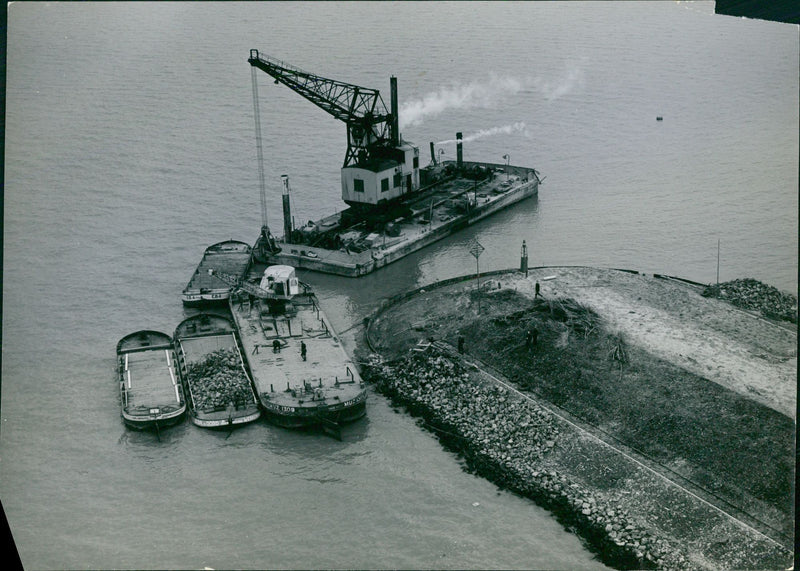 Pontoons on the water - Vintage Photograph